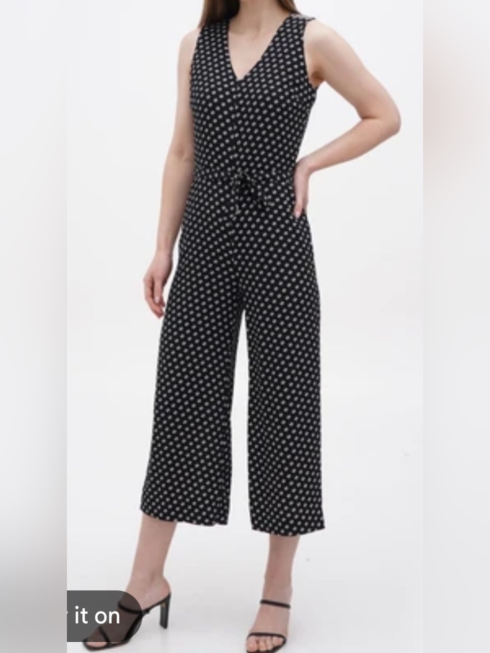 MICHAEL Michael Kors Black Polka Dot Wide-Leg Jumpsuit